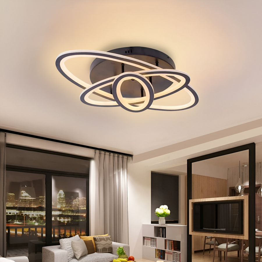 LED-es csillár távirányítóval TIANA 78W, 3 ellipszis, hideg/meleg/semleges fény, szabályozható, fekete LED-es csillárok távirányítóval Alapértelmezett cím Alessandro Design