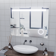 Téglalap alakú LED-es tükör, 80x60 cm, zongoraérintéses, páramentesítő rendszer, szabályozható, hideg fényű 6000K tükrök Korman E alapértelmezett cím Alessandro Design