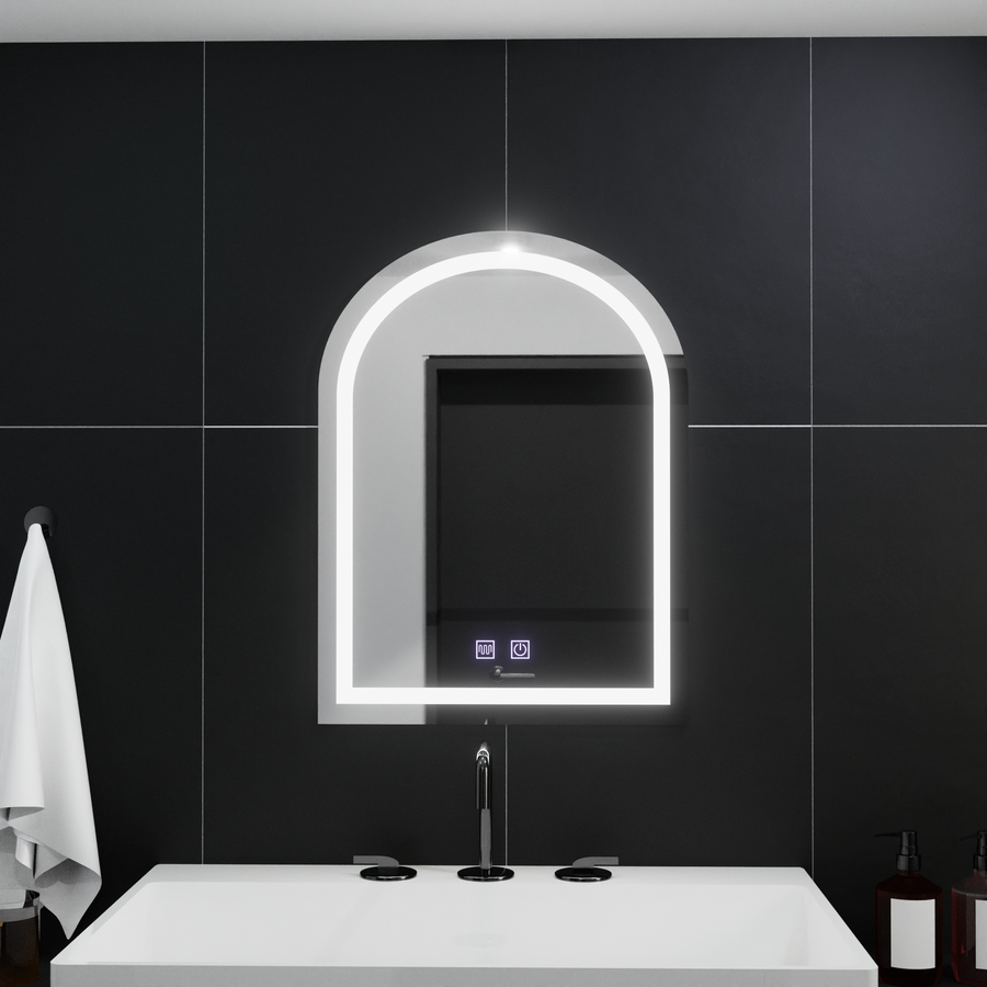 Íves LED-es tükör 60x80cm, Arco Touch, páramentesítő rendszer, szabályozható tükrök Korman E alapértelmezett cím Alessandro Design