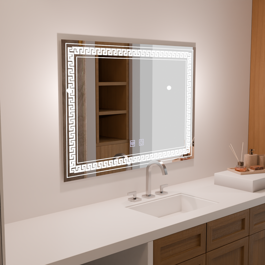 Négyszögletű LED tükör 80x60 Touch Volta páramentesítő rendszer Tükrök Korman E Alapértelmezett cím Alessandro Design