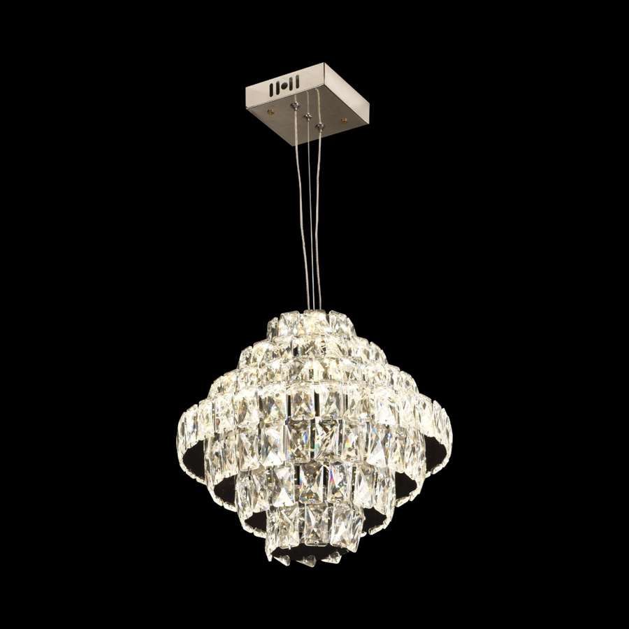 Candelabru Cristal Opal cu telecomanda, 60W, Diametru 35 cm, 3000K/4000/6000K, Crom Lucios, Inaltime Reglabila Candelabre Cristal Default Title Alessandro Design
