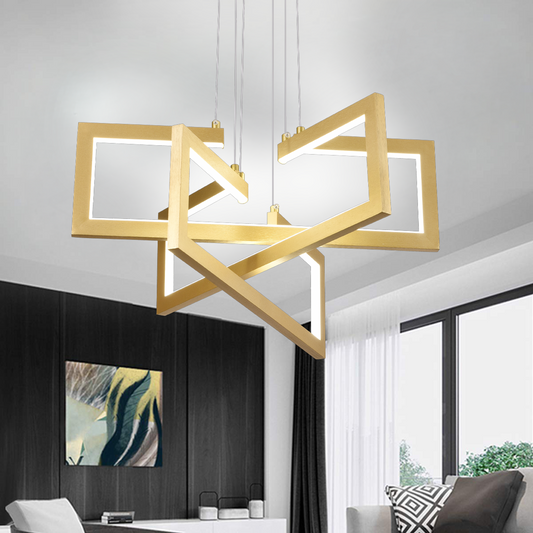 Lustra LED cu telecomanda ,Suspendata 71W, 3 Elemente, lumina Rece/Calda/Neutra, Dimabila, Inaltime Reglabila, Auriu Lustre LED cu Telecomanda Default Title Alessandro Design