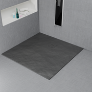 Négyzet alakú zuhanytálca 90x90 cm, vékony 3 cm, sötétszürke Otthon és kert Alapértelmezett cím Alessandro Design
