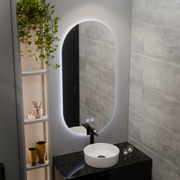 Ovális LED -tükör, 50x100cm, Velara Touch, Szabadságrendszer, Dimable