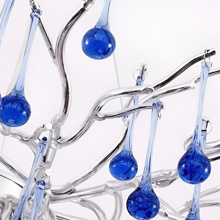 Candelabru Cristal CC335/400CH, 4x G9, Crom si Cristale Albastre, 40cm, Inaltime Reglabila Candelabre Cristal Default Title Alessandro Design