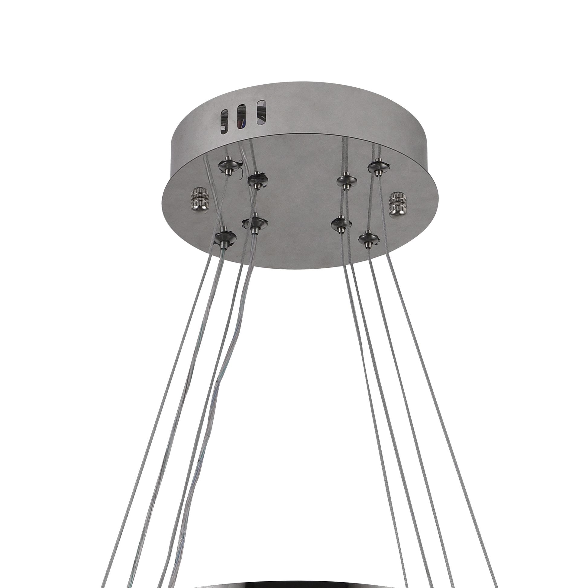 Lustra LED suspendata cu telecomanda si cristal 36W, 2 Cercuri, lumina Rece/Calda/Neutra, Dimabila, Crom Lucios, Inaltime Reglabila Lustre LED cu Telecomanda Default Title Alessandro Design