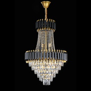 Kristálycsillár CC900/800X1200, 23xE14, átmérő 80 cm, magasság 120 cm, fényes arany és fekete, állítható magasságú, elegáns design kristálycsillárok, alapértelmezett cím Alessandro Design