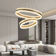 Lustra LED suspendata cu Telecomanda NIVALIS Duo 127W, Cercuri 60x80cm, lumina Rece/Calda/Neutra, Dimabila,Inaltime Reglabila, Auriu Lustre LED cu Telecomanda Default Title Alessandro Design
