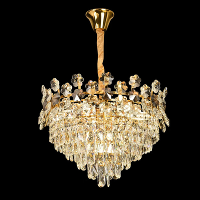 Crystal csillár CC6705/500GD 9x E14, átmérő 50cm, fényes arany, állítható magasság