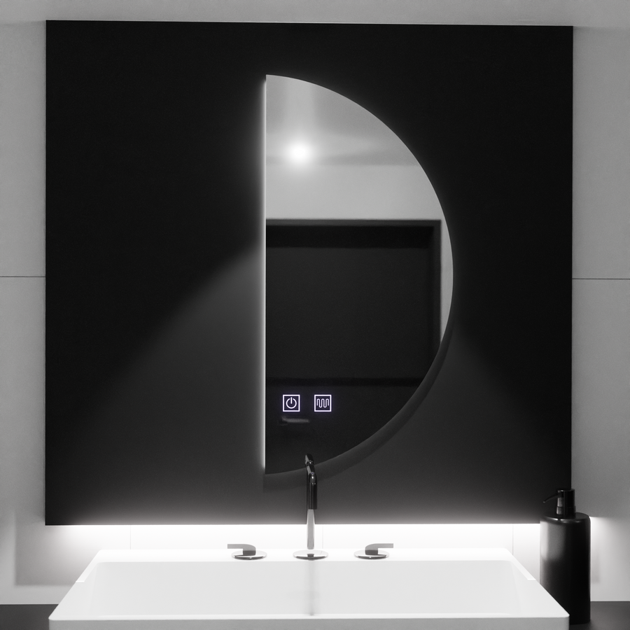 Semiluna LED tükör 50x100cm, érintőíves, páramentesítő rendszer, szabályozható tükrök Korman E alapértelmezett cím Alessandro Design
