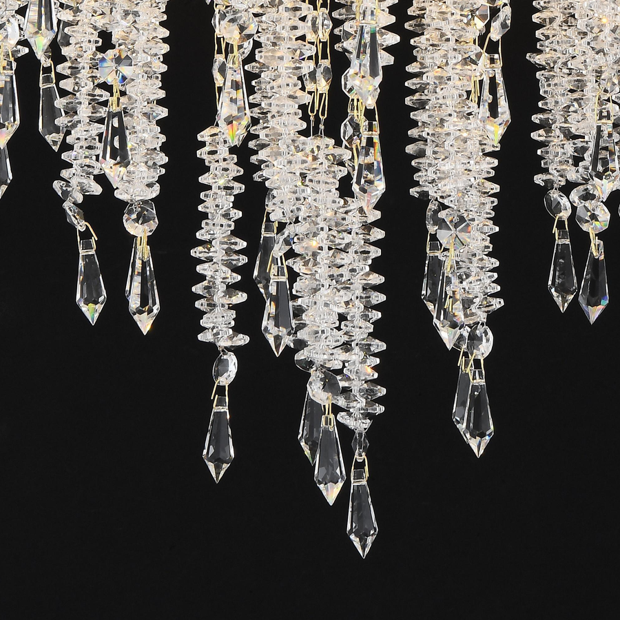 Candelabru Cristal STROZZI Eleganza 5xE14, Diametru 50cm, Auriu Candelabre Cristal Default Title Alessandro Design