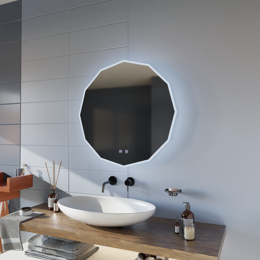 LED kerek tükör, 80 cm, VIVO Touch, páramentesítő rendszer, szabályozható tükrök Korman E alapértelmezett cím Alessandro Design