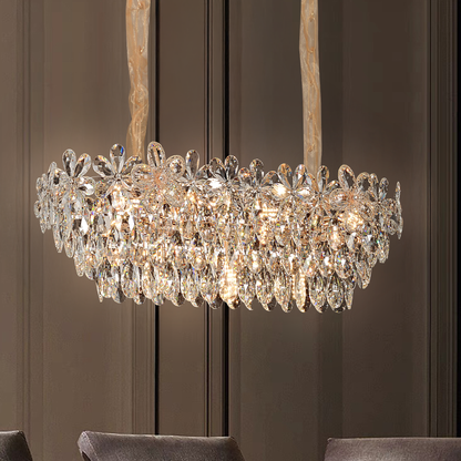 Candelabru Cristal Regalis 11x E14, 80cm, Auriu Lucios, Inaltime Reglabila, Metal si Cristal Candelabre Cristal Default Title Alessandro Design