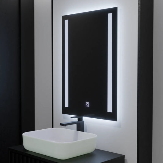 Négyszögletű LED-es tükör, 50x70 cm, Dual Light Basic Touch LED tükrök Alapértelmezett cím Alessandro Design