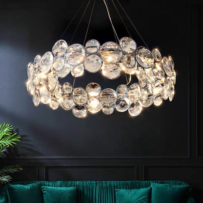 Angelica kristálycsillár 6XE14 ezüst, átmérő 49 cm, állítható magasságú modern csillárok alapértelmezett cím Alessandro Design