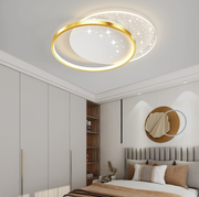 Lustra LED cu telecomanda LUNARO 38W, 2 Cercuri, lumina Rece/Calda/Neutra, Dimabila, Auriu Alb Lustre LED cu Telecomanda Default Title Alessandro Design