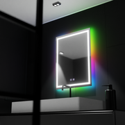 Négyszögletű LED-es tükör 60x80cm, Spectrum Touch, RGB, páramentesítő rendszer tükrök Korman E alapértelmezett cím Alessandro Design