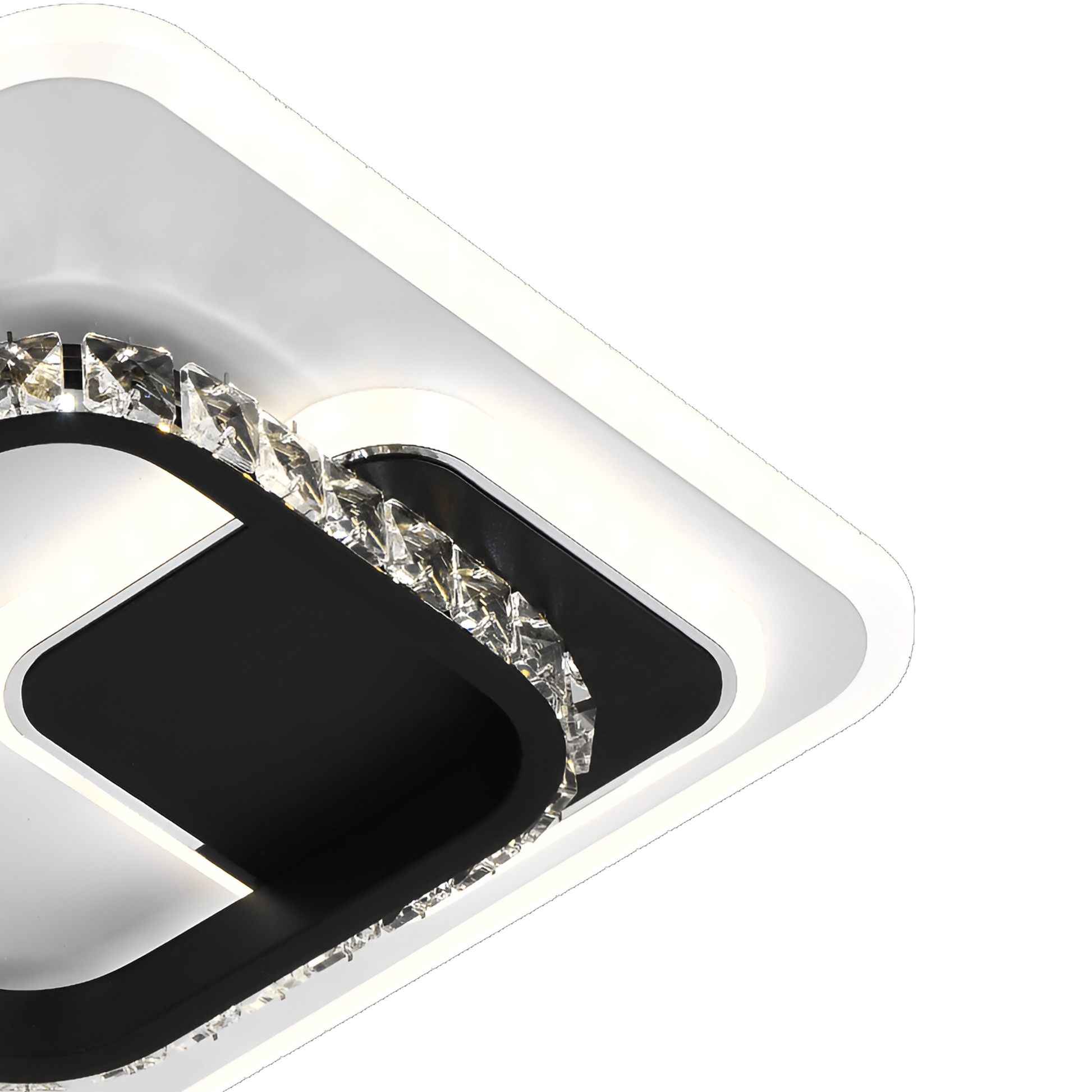 Kristály LED csillár ARIELLA 39W, Négyzet, Hideg/Meleg/Semleges fény, Fekete LED csillárok Alapértelmezett cím Alessandro Design