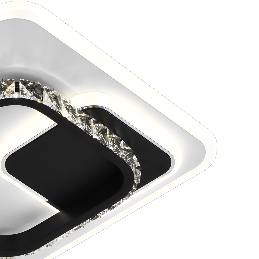 Kristály LED csillár ARIELLA 39W, Négyzet, Hideg/Meleg/Semleges fény, Fekete LED csillárok Alapértelmezett cím Alessandro Design