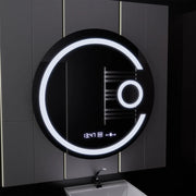LED kerek tükör, 22 W, 70 cm, Visio MotionGlow Marcello, páramentesítő rendszer, óra és hőmérő, kozmetikai nagyító, szabályozható Marcello tükrök alapértelmezett cím Alessandro Design
