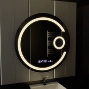 LED kerek tükör, 22 W, 70 cm, Visio MotionGlow Marcello, páramentesítő rendszer, óra és hőmérő, kozmetikai nagyító, szabályozható Marcello tükrök alapértelmezett cím Alessandro Design