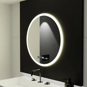LED kerek tükör 50 cm Giulia érzékelő MotionGlow Marcello páramentesítő rendszer óra és hőmérő Dimabila tükrök Marcello alapértelmezett cím Alessandro Design