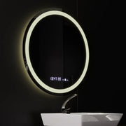 Kerek LED-es tükör, átmérő 50 cm, Celeste MotionGlow Marcello, páramentesítő rendszer, óra és hőmérő, szabályozható, meleg, semleges hideg fény 3000K/4000K/6000K Marcello tükrök alapértelmezett cím Alessandro Design