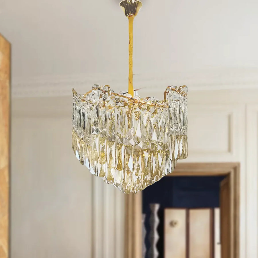 Kristály kandeláber TOPKAPI Petito 3xE27, átmérő 30 cm, fényes arany, állítható magasságú kristály kandeláber, alapértelmezett cím Alessandro Design