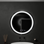 Kerek LED-es tükör, 60 cm, Celeste MotionGlow Marcello, páramentesítő rendszer, óra és hőmérő, szabályozható, meleg, semleges hideg fény 3000K/4000K/6000K Marcello tükrök alapértelmezett cím Alessandro Design