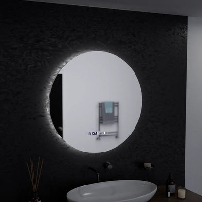 LED kerek tükör, 60 cm, Serenite MotionGlow Marcello, páramentesítő rendszer, óra és hőmérő, szabályozható tükrök Marcello alapértelmezett cím Alessandro Design