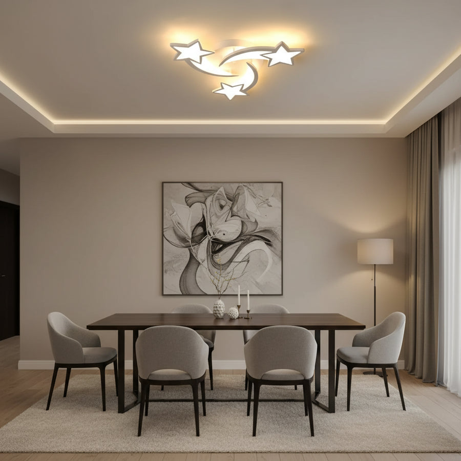 LED-es csillár távirányítóval IPOMOEA 51W, 3 csillag, hideg/meleg/semleges fény, szabályozható, fehér LED-es csillár távirányítóval Alapértelmezett cím Alessandro Design