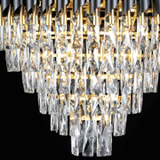 Kristálycsillár CC900/800X1200, 23xE14, átmérő 80 cm, magasság 120 cm, fényes arany és fekete, állítható magasságú, elegáns design kristálycsillárok, alapértelmezett cím Alessandro Design