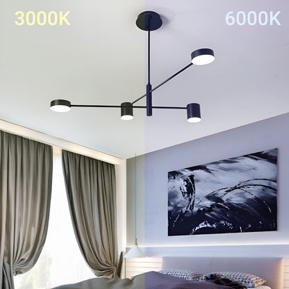 GALIOS LED csillár 48 W, 4 elem, hideg/meleg/semleges fény, fekete Modern csillárok Alapértelmezett cím Alessandro Design