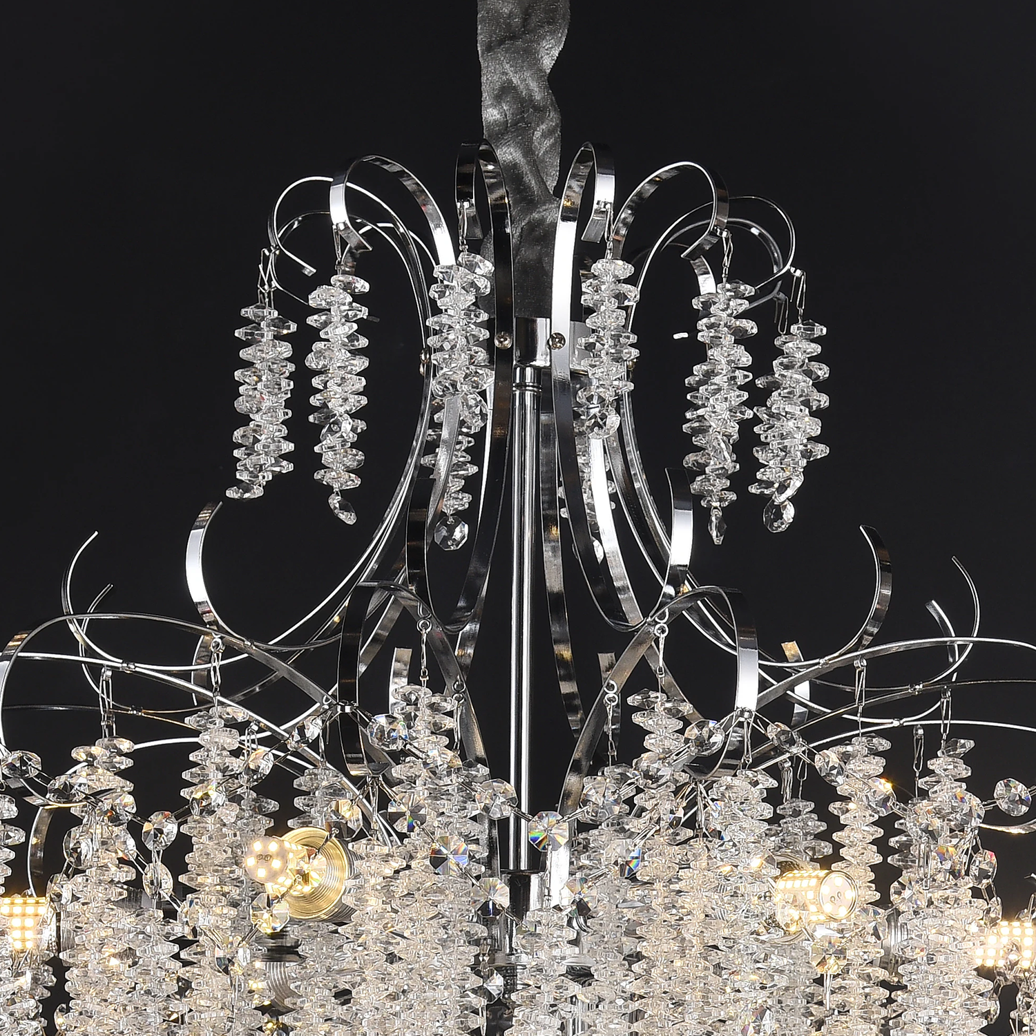 Candelabru Cristal CC9311/5CH, 5x E14, Diametru 50cm, Crom Candelabre Cristal Default Title Alessandro Design