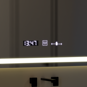 Négyszögletű LED tükör 120x80 cm Vérité MotionGlow Marcello, páramentesítő rendszer, óra és hőmérő, szabályozható W09/120X80BTRGB tükrök Marcello alapértelmezett cím Alessandro Design
