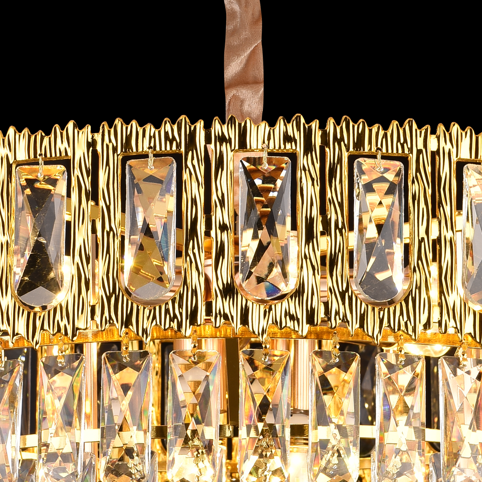Candelabru Cristal BELVEDERE Magno 8xE14, Diametru 60cm, Auriu Lucios, Inaltime Reglabila Candelabre Cristal Default Title Alessandro Design
