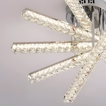 LED csillár távirányítóval LUELLA 79W 5 elemes, Lineáris, Hideg/Meleg/Semleges fény, Szabályozható, Ezüst kristály LED csillár Alapértelmezett cím Alessandro Design
