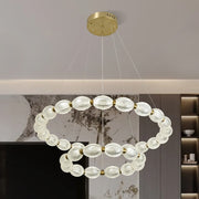 Lustra LED suspendata FAUSTO, 83W, lumina Rece/Calda/Neutra, Inaltime Reglabila, Auriu Lustre Moderne Default Title Alessandro Design