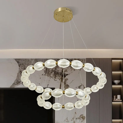 Lustra LED suspendata FAUSTO, 83W, lumina Rece/Calda/Neutra, Inaltime Reglabila, Auriu Lustre Moderne Default Title Alessandro Design