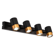 LED projektor 4xGU10 spotlámpákkal, arany, fém és akril modern izzócsillárokkal, alapértelmezett cím Alessandro Design