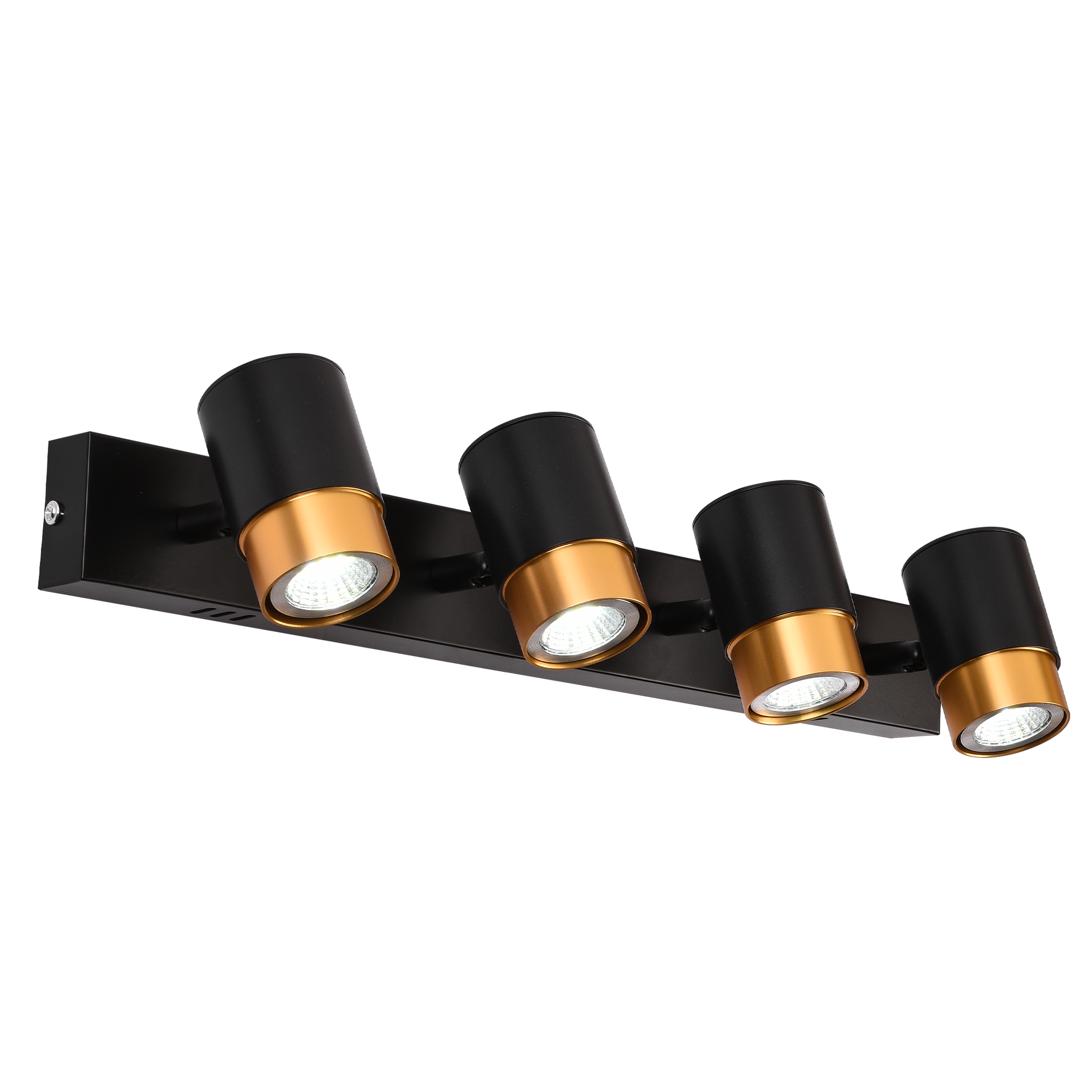 LED projektor 4xGU10 spotlámpákkal, arany, fém és akril modern izzócsillárokkal, alapértelmezett cím Alessandro Design