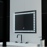Négyszögletű LED-es tükör, 80x60cm, rácsfényű Basic Touch Mirrors Korman C alapbeállítás Alessandro Design