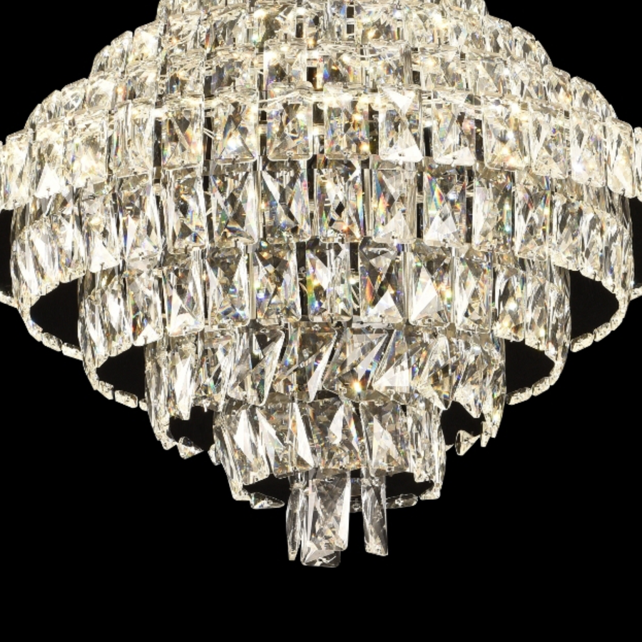 Candelabru Cristal Opal cu telecomanda, 110W, Diametru 35 cm, 3000K/4000/6000K, Crom Lucios, Inaltime Reglabila Candelabre Cristal Default Title Alessandro Design