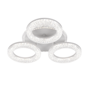 FREJA LED csillár távirányítóval, 50W, 3000K/4000K/6000K, szabályozható, fehér, kristályok, 3 kör LED-es csillárok távirányítóval Alapértelmezett cím Alessandro Design