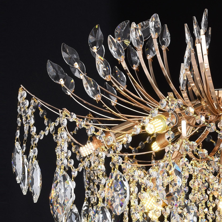 Candelabru Cristal CC9313/12FGD, 12x E14, Diametru 50cm, Auriu Candelabre Cristal Default Title Alessandro Design