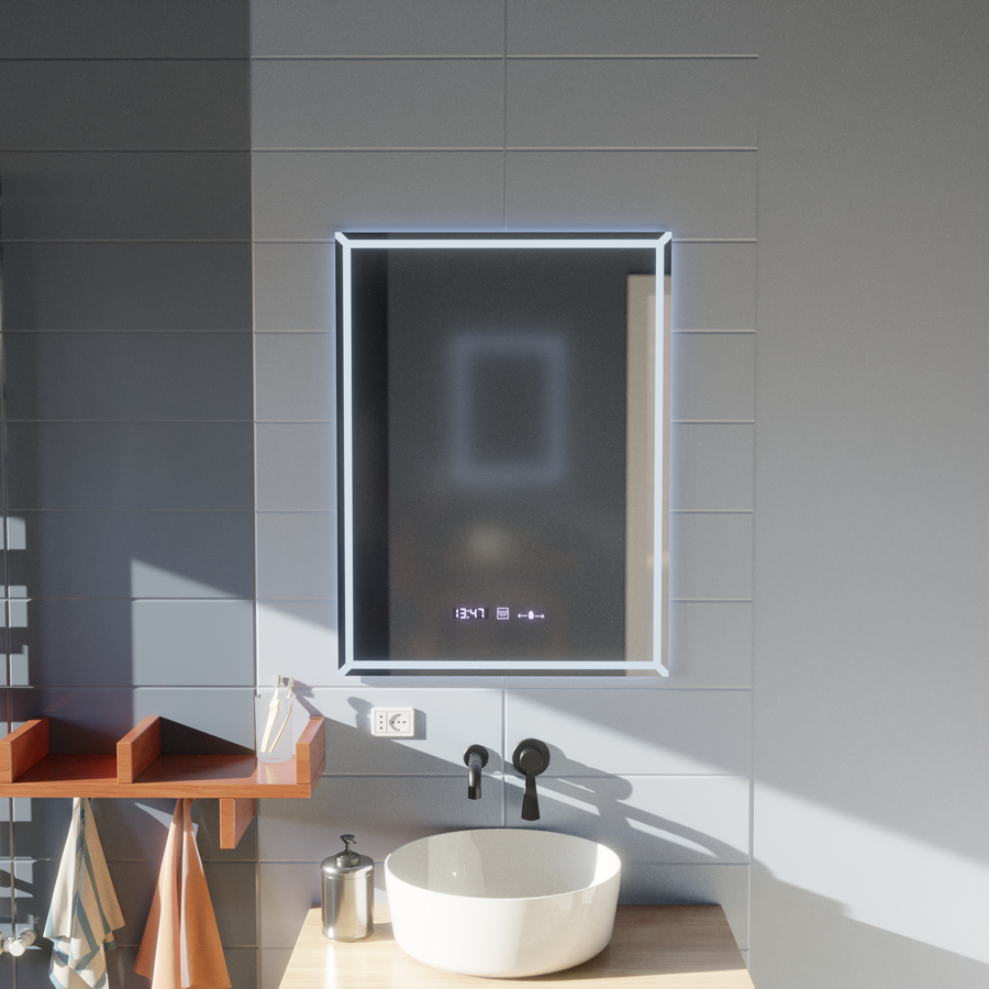 Oglinda LED Rectangulara, 60x80cm, VillayTouch Marcello, Sistem Dezaburire, Dimabila Oglinzi Marcello Default Title Alessandro Design