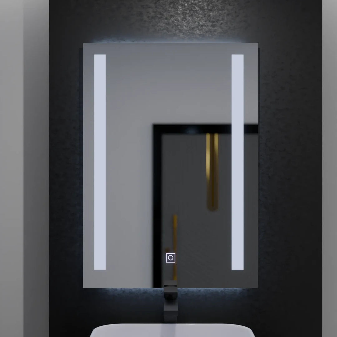 Négyszögletű LED-es tükör, 50x70 cm, Dual Light Basic Touch LED tükrök Alapértelmezett cím Alessandro Design