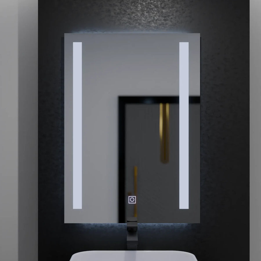 Négyszögletű LED-es tükör, 50x70 cm, Dual Light Basic Touch LED tükrök Alapértelmezett cím Alessandro Design