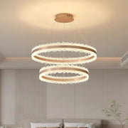 Lustra LED suspendata cu Telecomanda NIVALIS Duo 127W, Cercuri 60x80cm, lumina Rece/Calda/Neutra, Dimabila,Inaltime Reglabila, Auriu Lustre LED cu Telecomanda Default Title Alessandro Design