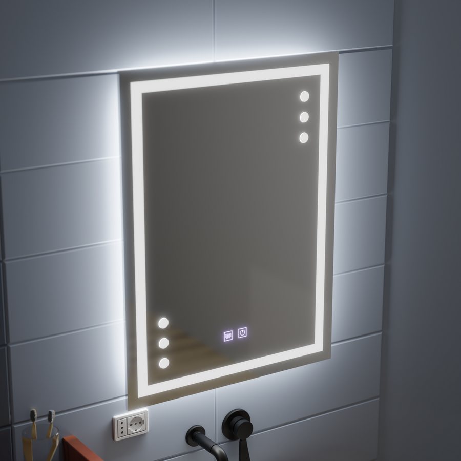 Mirror LED Touch Infima Demist System 60X80cm Tükrök Korman E Alapértelmezett cím Alessandro Design
